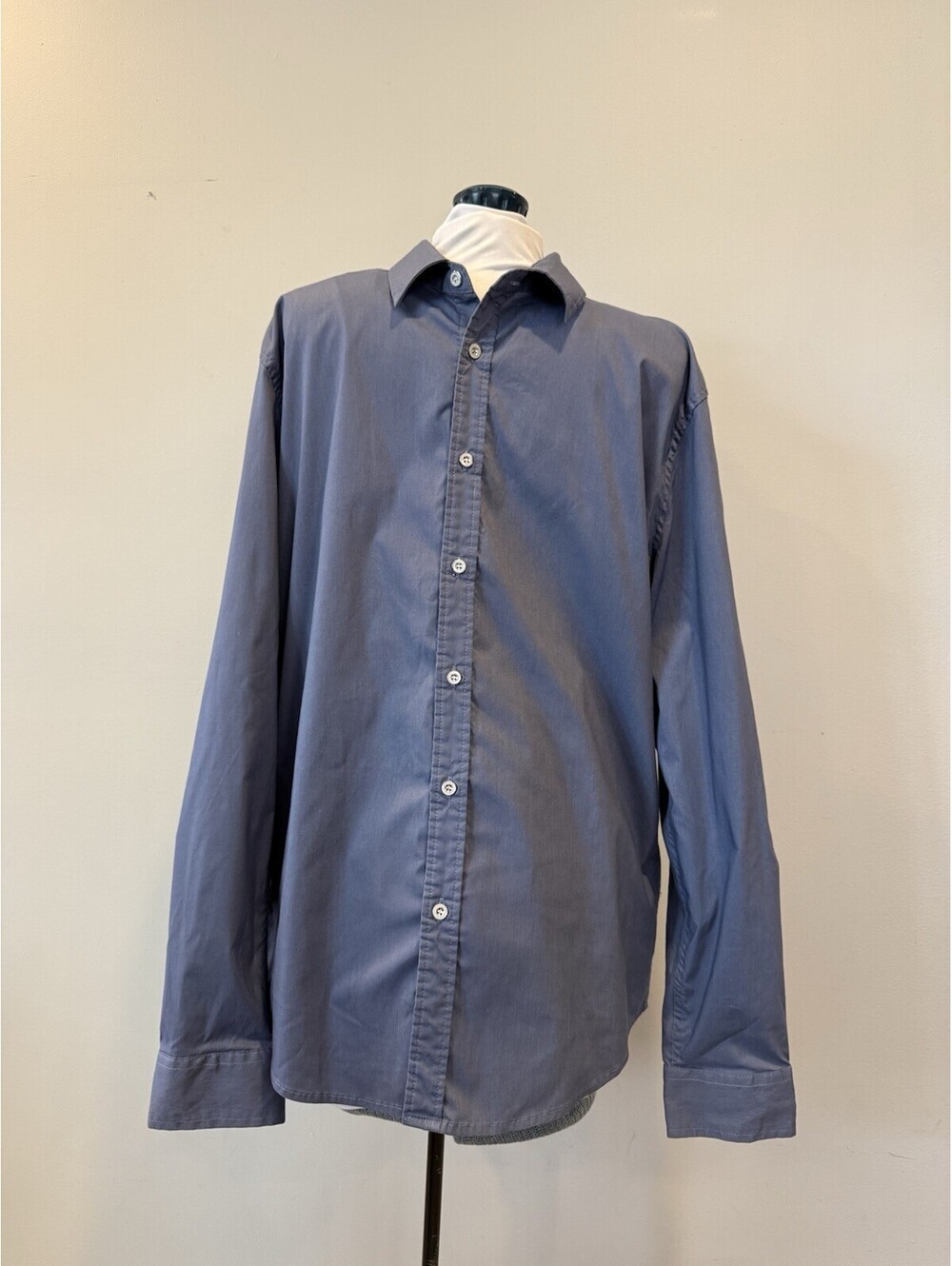 COOFANDY Sz L Men's Blue Long Sleeve Button Down Shirt